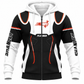 Personalized Plumber Hoodie & T-Shirt - Black White Red Plumbing Badge – Fleece Zip Hoodie, front view