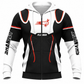 Personalized Plumber Hoodie & T-Shirt - Black White Red Plumbing Badge – Zip Hoodie, front view