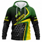 Personalized Plumber Hoodie & T-Shirt - Green Yellow Diagonal Plumber Badge – Fleece Zip Hoodie, front view