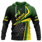 Personalized Plumber Hoodie & T-Shirt - Green Yellow Diagonal Plumber Badge – Zip Hoodie, front view