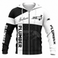 Personalized Plumber Hoodie & T-Shirt - Black White Plumbing Tools – Zip Hoodie, front view