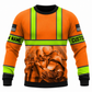 Personalized Plumber Hoodie & T-Shirt - Orange Stripe Print Plumber Illustration – Sweatshirt, front view