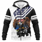 Personalized Plumber Hoodie & T-Shirt - Black White American Eagle – Fleece Zip Hoodie, front view
