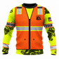 Personalized Trucker Hoodie & T-Shirt - Orange Vest Print Yellow Sleeves – Sweatshirt, front view