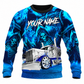 Personalized Trucker Hoodie & T-Shirt - Blue Grim Reaper Semi Truck – Sweatshirt, front view