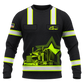 Personalized Trucker Hoodie & T-Shirt - Black Yellow Stripe Dump Truck – Sweatshirt, front view