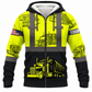 Personalized Trucker Hoodie & T-Shirt - Yellow Black Semi Truck Panels – Fleece Zip Hoodie, front view