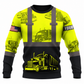 Personalized Trucker Hoodie & T-Shirt - Yellow Black Semi Truck Panels – Sweatshirt, front view