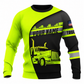 Personalized Trucker Hoodie & T-Shirt - Neon Yellow Black Diagonal Semi Truck – Sweatshirt, front view