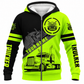 Personalized Trucker Hoodie & T-Shirt - Black Neon Yellow Trucker Badge – Fleece Zip Hoodie, front view