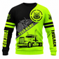 Personalized Trucker Hoodie & T-Shirt - Black Neon Yellow Trucker Badge – Sweatshirt, front view