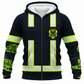 Personalized Trucker Hoodie & T-Shirt - Black Vest Print Yellow Sleeves – Fleece Zip Hoodie, front view