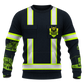 Personalized Trucker Hoodie & T-Shirt - Black Vest Print Yellow Sleeves – Sweatshirt, front view