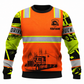 Personalized Trucker Hoodie & T-Shirt - Orange Vest Print Logging Truck – Sweatshirt, front view