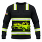Personalized Trucker Hoodie & T-Shirt - Black Yellow Stripe Tanker Truck – Sweatshirt, front view