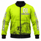 Personalized Excavator Operator Hoodie & T-Shirt - Yellow Number 01 Excavator – Bomber Jacket, front view