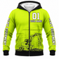 Personalized Excavator Operator Hoodie & T-Shirt - Yellow Number 01 Excavator – Fleece Zip Hoodie, front view