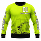 Personalized Excavator Operator Hoodie & T-Shirt - Yellow Number 01 Excavator – Sweatshirt, front view