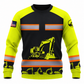 Personalized Excavator Operator Hoodie & T-Shirt - Yellow Excavator Stripe Print – Sweatshirt, front view
