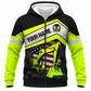 Personalized Excavator Operator Hoodie & T-Shirt - Excavator And American Flag – Fleece Zip Hoodie, front view
