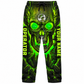 Personalized Excavator Operator Hoodie & T-Shirt - Green Skull Print – Long Pants, front view