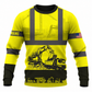 Personalized Excavator Operator Hoodie & T-Shirt - Yellow Construction Equipment Print – Sweatshirt, front view