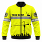Personalized Crane Operator Hoodie & T-Shirt - Yellow Crane Print – Bomber Jacket, front view