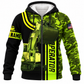 Personalized Excavator Operator Hoodie & T-Shirt - Green Camo Excavator Bucket – Fleece Zip Hoodie, front view