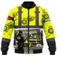 Personalized Concrete Cutter Hoodie & T-Shirt - Yellow Gear Print Heavy Equipment – Bomber Jacket, front view