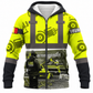 Personalized Concrete Cutter Hoodie & T-Shirt - Yellow Gear Print Heavy Equipment – Fleece Zip Hoodie, front view