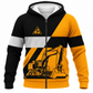 Personalized Excavator Operator Hoodie & T-Shirt - Orange Black White Excavator Stripes – Fleece Zip Hoodie, front view