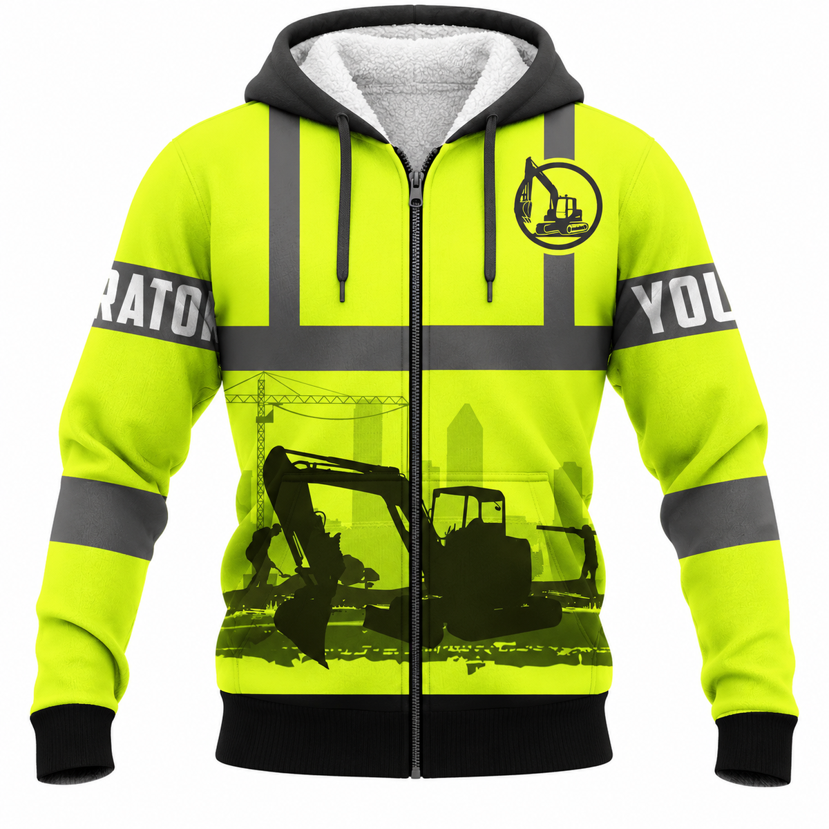 Fleece Zip Hoodie - matching personalized product design - front view