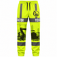 Personalized Excavator Operator Hoodie & T-Shirt - Yellow Grey Stripe Excavator Silhouette – Long Pants, front view