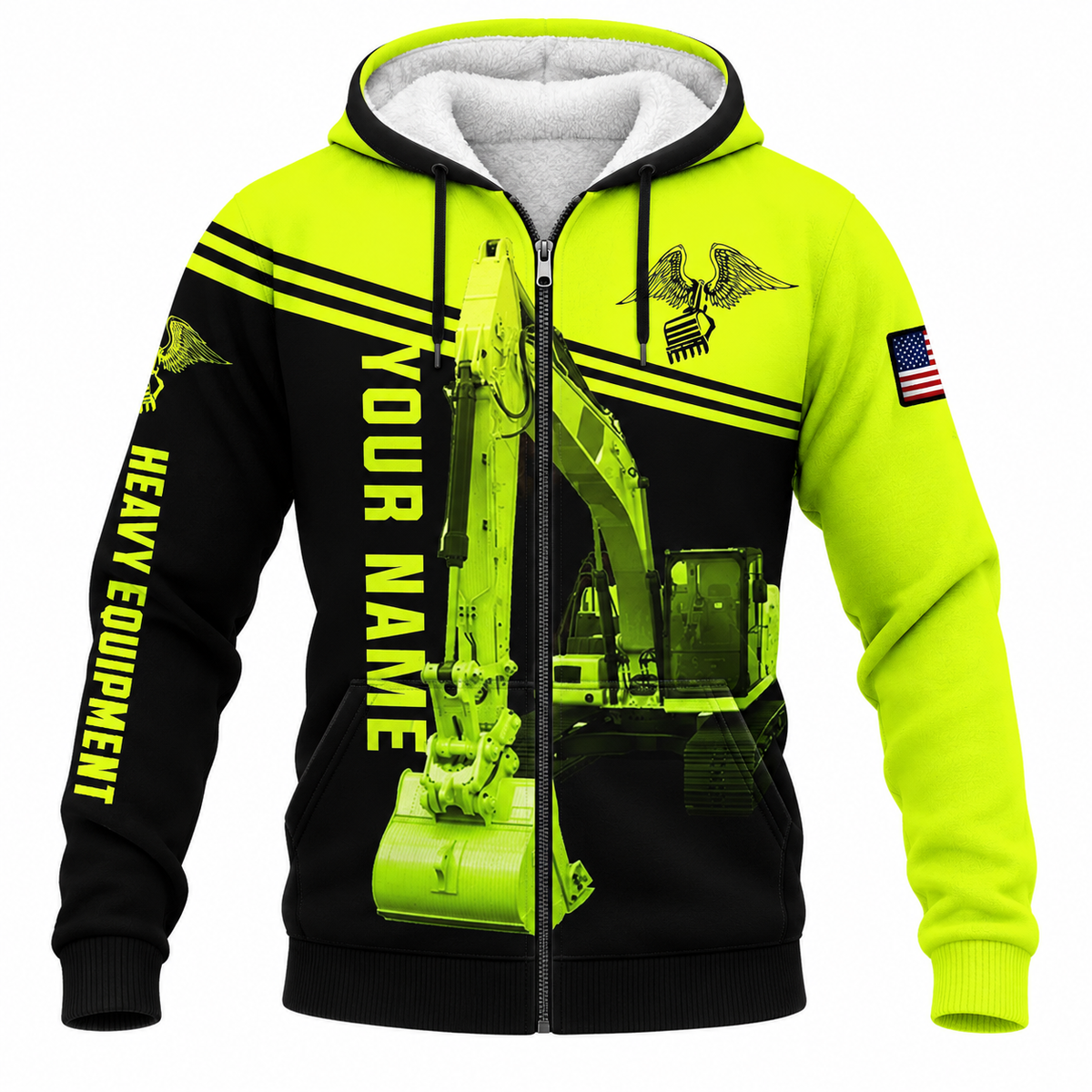 Fleece Zip Hoodie - matching personalized product design - front view
