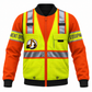 Personalized Excavator Operator Hoodie & T-Shirt - Yellow Vest Print Orange Sleeves – Bomber Jacket, front view