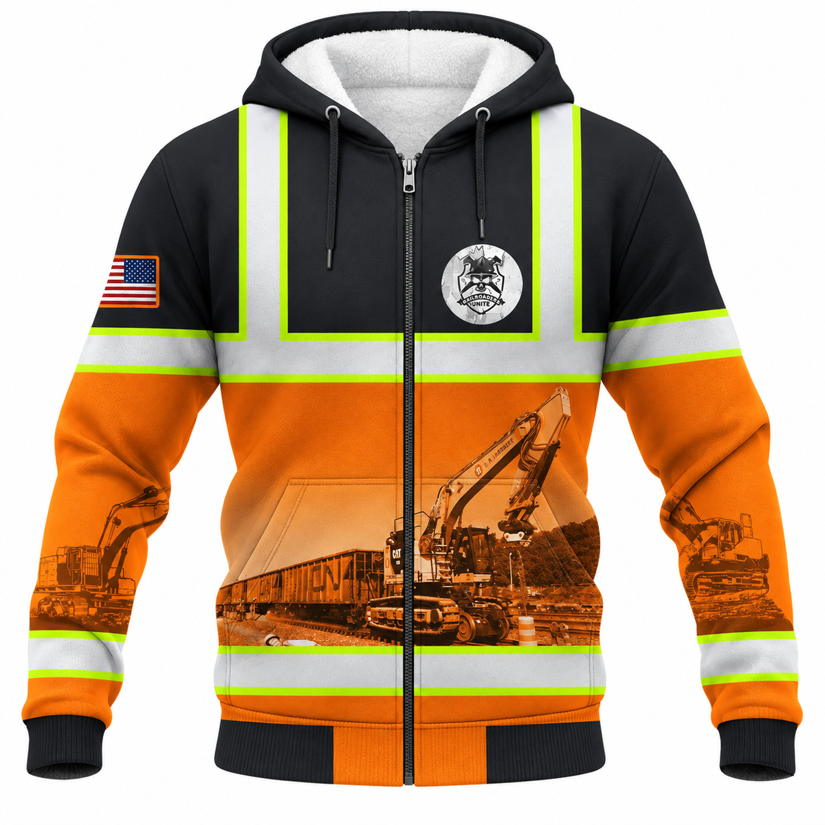Fleece Zip Hoodie - matching personalized product design - front view
