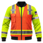 Personalized Excavator Operator Hoodie & T-Shirt - Orange Vest Print Yellow Sleeves – Bomber Jacket, front view