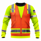 Personalized Excavator Operator Hoodie & T-Shirt - Orange Vest Print Yellow Sleeves – Sweatshirt, front view