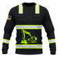 Personalized Excavator Operator Hoodie & T-Shirt - Black Yellow Stripe Excavator – Sweatshirt, front view