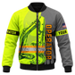 Personalized Excavator Operator Hoodie & T-Shirt - Yellow Grey Diagonal Excavator – Bomber Jacket, front view