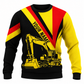 Personalized Excavator Operator Hoodie & T-Shirt - Yellow Red Black Excavator – Sweatshirt, front view