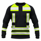 Personalized Excavator Operator Hoodie & T-Shirt - Black Yellow Vest Stripe Print – Sweatshirt, front view