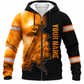 Personalized Logger Hoodie & T-Shirt - Orange Black Chainsaw Sparks – Fleece Zip Hoodie, front view