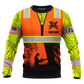 Personalized Logger Hoodie & T-Shirt - Orange Logger Silhouette Yellow Sleeves – Sweatshirt, front view