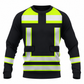 Personalized Logger Hoodie & T-Shirt - Black Yellow Vest Stripe Print – Sweatshirt, front view
