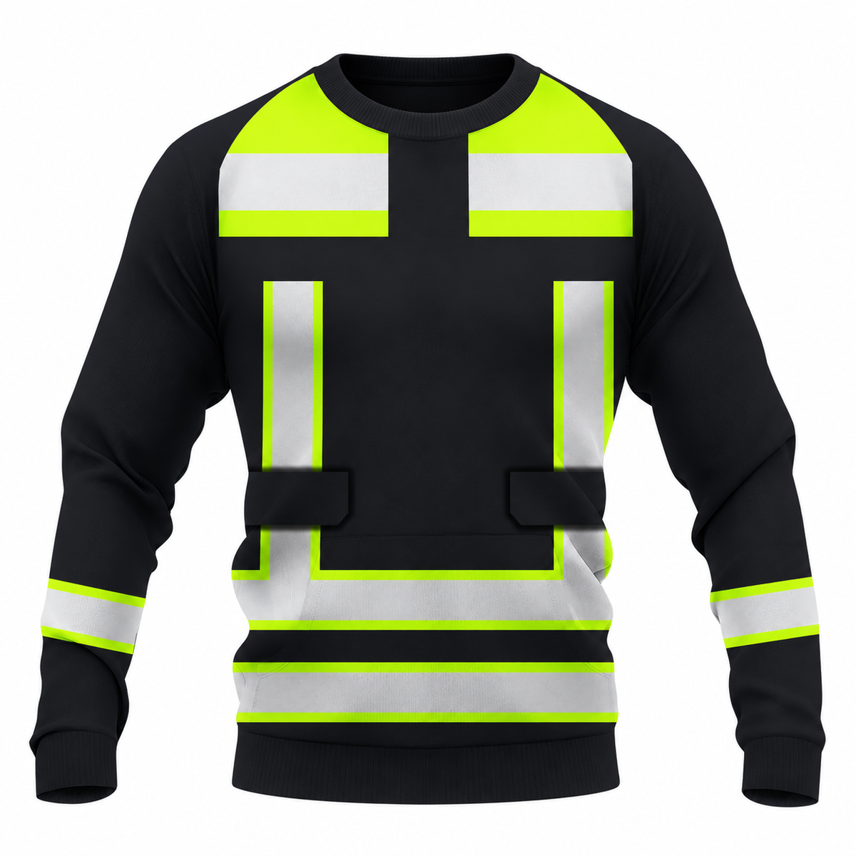 Personalized Logger Hoodie & T-Shirt - Black Yellow Vest Stripe Print – Sweatshirt, front view