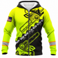 Personalized Logger Hoodie & T-Shirt - Neon Yellow Black Chainsaw Chain – Fleece Zip Hoodie, front view