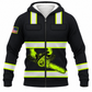 Personalized Logger Hoodie & T-Shirt - Black Yellow Stripe Chainsaw – Fleece Zip Hoodie, front view