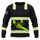 Personalized Logger Hoodie & T-Shirt - Black Yellow Stripe Chainsaw – Sweatshirt, front view
