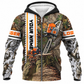 Personalized Logger Hoodie & T-Shirt - Woodland Camo Chainsaw – Fleece Zip Hoodie, front view